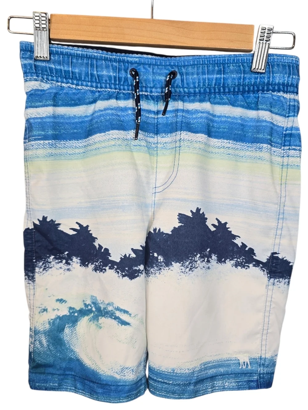 Abercrombie Kids Boys Swim Trunks Bundle Beach Shark Blue Shorts Lot Size 7/8